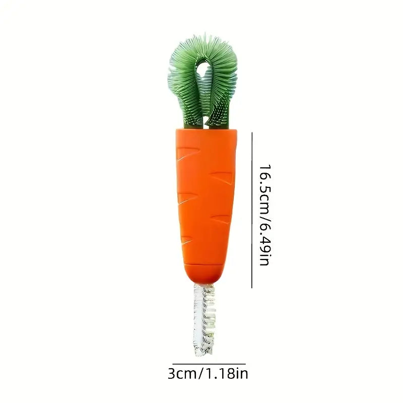 Carrot Cup Brush Set for Cleaning Bottles and Grooves
