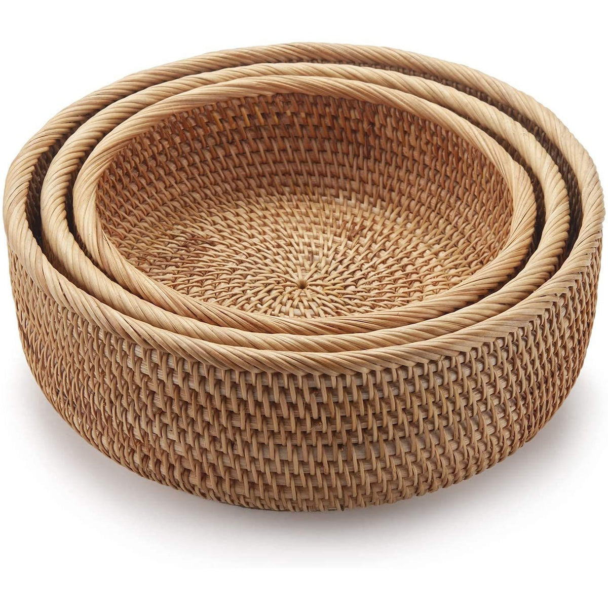 Handmade Vietnamese Wicker Candy Basket Set (3 Pieces)