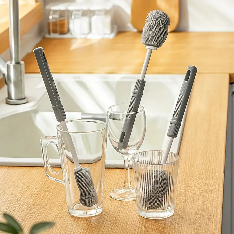 Retractable Handle Bottle Brush for Narrow Neck Cleaning