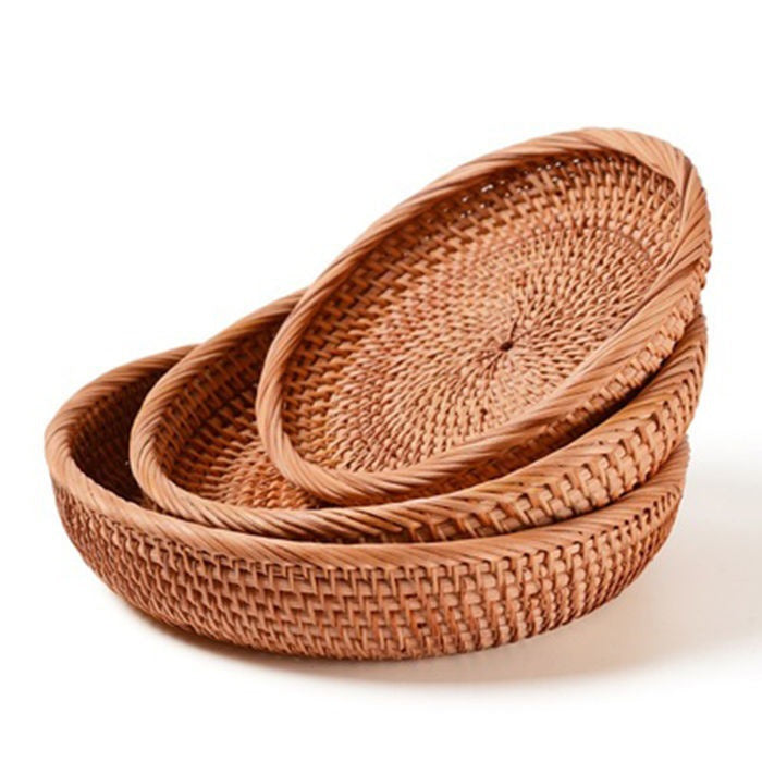 Handmade Vietnamese Wicker Candy Basket Set (3 Pieces)